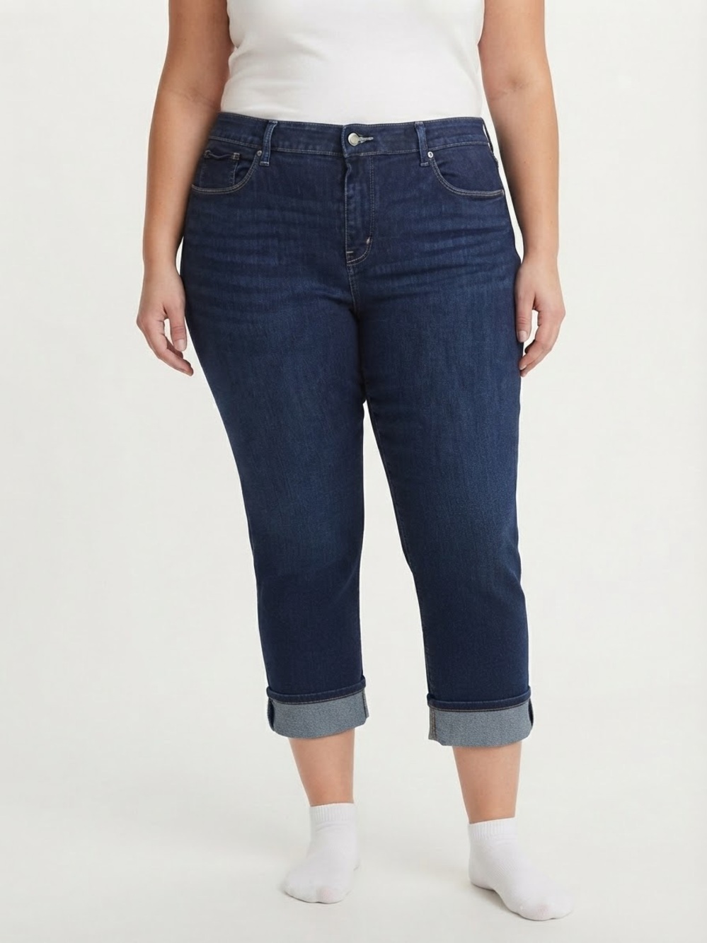 SIGNATURE BY LEVI STRAUSS Mid Rise Capri Jeans 20 2X Dark Wash EUC